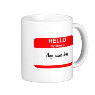 Blank name tag template mugs