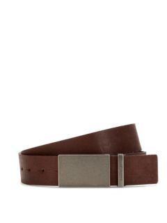 Silver Square Buckle Belt by Calvin Klein