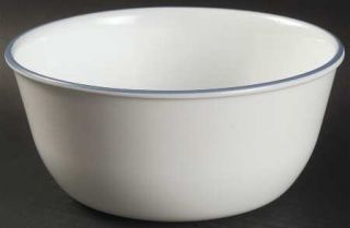 Corning Infinia Super Soup/Cereal Bowl, Fine China Dinnerware   Blue Edge,All Wh