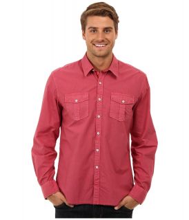 Arnold Zimberg Double Pocket Long Sleeve Button Down Mens Long Sleeve Button Up (Burgundy)