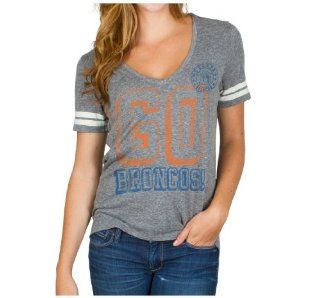 Limited Edition NFL Ladies Denver Broncos Tailgate Tee Grey  Sports Fan T Shirts  Sports & Outdoors