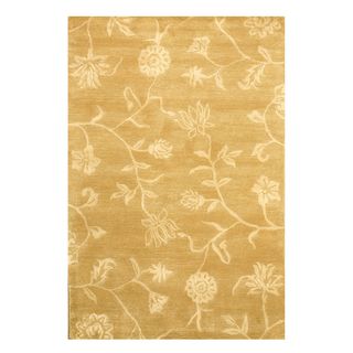 Eorc Hand tufted Wool And Silk Contemporary Floral Rug (4 X 6)