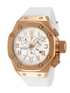 Mens Trimix Diver Rose Gold & White Watch by Swiss Legend Watches