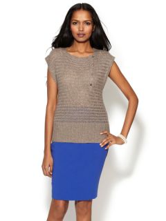 Silk Cashmere Handknit Square Neck Top by Tocca