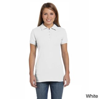 Bella Bella Womens Short Sleeve Mini Pique Polo Shirt White Size XXL (18)