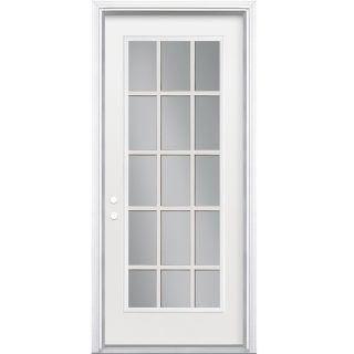 ReliaBilt 15 Lite Prehung Inswing Steel Entry Door (Common 80 in; Actual 40 in x 82.75 in)