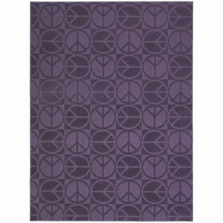 Peace, Love   Purple Area Rug (76 X 96)