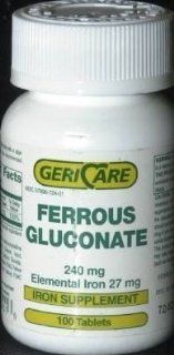 Ferrous Gluconate   240 mg   Bottle of 100 Health & Personal Care