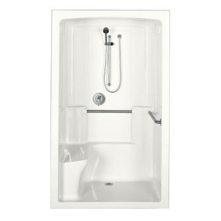 KOHLER Freewill 84 in H x 37.5 in W x 52 in L White Acrylic 1 Piece Shower with Integrated Seat