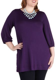 Comfortably Plum Top in Plus Size  Mod Retro Vintage Short Sleeve Shirts