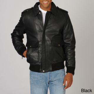 Whetblu Mens Mahogany Classic Bomber Leather Jacket