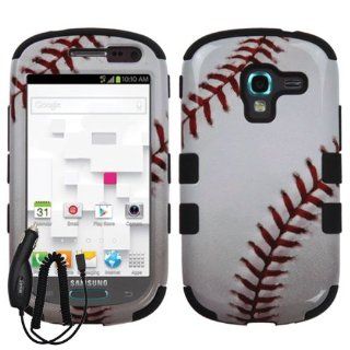 SAMSUNG GALAXY EXHIBIT T599 WHITE BASEBALL SPORT HYBRID COVER HARD GEL CASE + FREE CAR CHARGER from [ACCESSORY ARENA] Cell Phones & Accessories