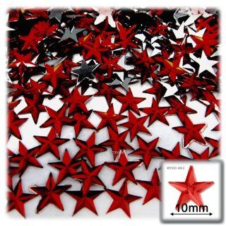 The Crafts Outlet 144 Piece Flat Back Star Rhinestones, 10mm, Devil Red Wine