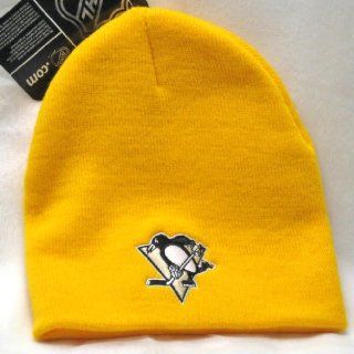 Gold Knit Hat with Embroidered Penguin Logo 