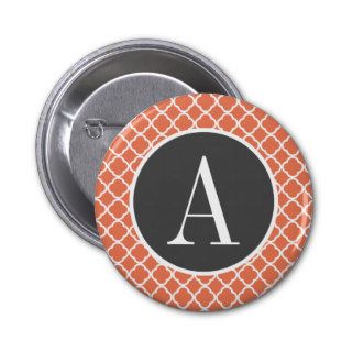 Burnt Sienna Quatrefoil Pinback Button