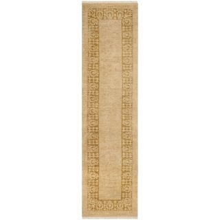 Safavieh Hand knotted Peshawar Vegetable Dye Ivory/ Olive Wool Rug (3 X 12)