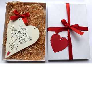 personalised valentine heart gift box by country heart