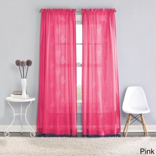 Chf Industries Butterfly Lazer Sheer Curtain Panel Pair Pink Size 50 x 84