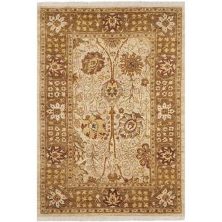 Safavieh Hand knotted Peshawar Vegetable Dye Ivory/ Gold Wool Rug (4 X 6)