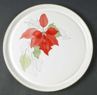 Block China Poinsettia Cake Plate, Fine China Dinnerware   Watercolors, Goertzen