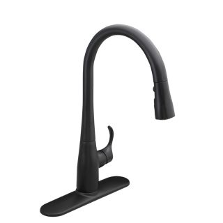 KOHLER Simplice Matte Black Pull Down Kitchen Faucet