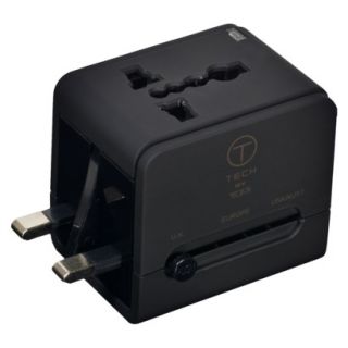 T TECH by TUMI Travel Adapter with USB   Black