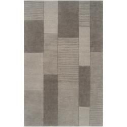 Hand crafted Solid Casual Grey Bethune Wool Rug (9 X 12)