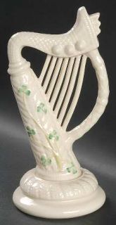 Belleek Pottery (Ireland) Shamrock 8 Harp, Fine China Dinnerware   Basketweave,