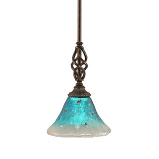 Brooster 7 in W Dark Granite Mini Pendant Light with Frosted Shade