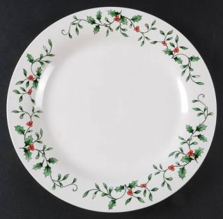 Royal Seasons Rn4 Dinner Plate, Fine China Dinnerware   Holly On Rim