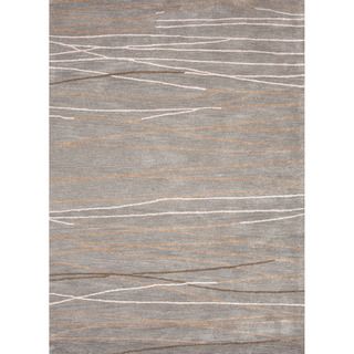 Hand tufted Contemporary Geometric Gray/ Black Accent Rug (2 X 3)