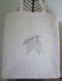 coffee plant botanical art tote bag by thread squirrel