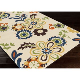 Hand hooked Dafodil Beige Contemporary Floral Rug (2 X 3)