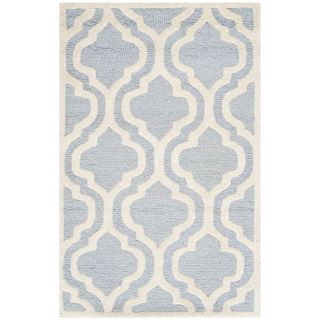 Safavieh Handmade Cambridge Moroccan Geometric Pattern Light blue Wool Rug (2 X 3)