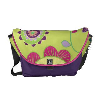 311 Floral Print Lime Courier Bags
