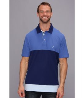 Nautica Big & Tall Big Tall S/S Color Block Polo Mens Short Sleeve Pullover (Blue)