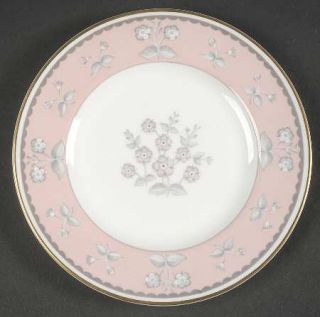 Wedgwood Pimpernel Pink Bread & Butter Plate, Fine China Dinnerware   Pink Rim,