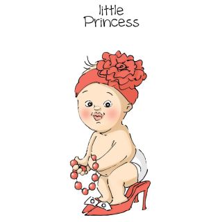 Art Impressions Little People Cling Rubber Stamp   Princess