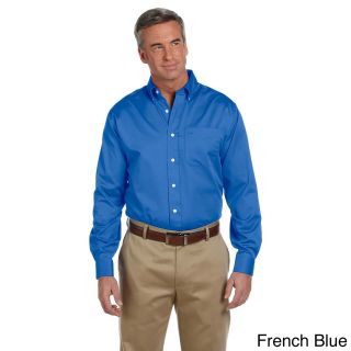 Devon and Jones Mens Pima Advantage Twill Long Sleeve Shirt Blue Size XXL