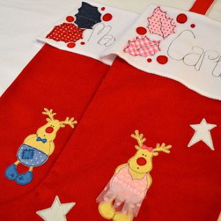 personalised christmas children's stocking by sew very english