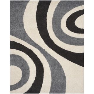Safavieh Shag Ivory/ Grey Rug (8 X 10)