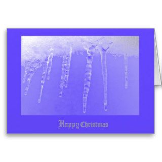 Purple icicles greeting cards