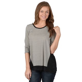 Hailey Jeans Co. Juniors Striped Three quarter Sleeve Top