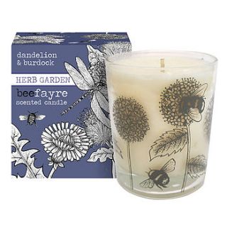 dandelion and burdock scented candle by beefayre