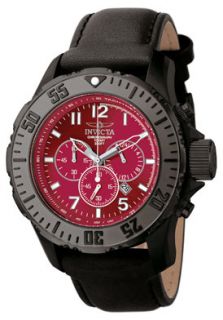 Invicta 5654  Watches,Mens Invicta II Chronograph Black Leather, Chronograph Invicta Quartz Watches