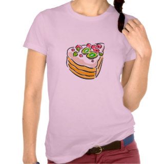Cake Fruit Yummy Sweet Dessert Snack Food Cartoon Shirt