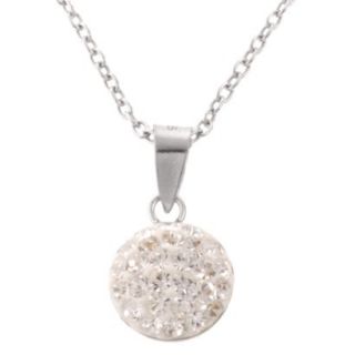 Sterling Silver 8mm Crystal Half Ball Necklace  