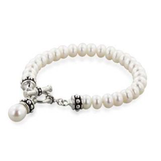 Honora 7.5   9.5mm Cultured Freshwater Pearl Strand Toggle Bracelet in