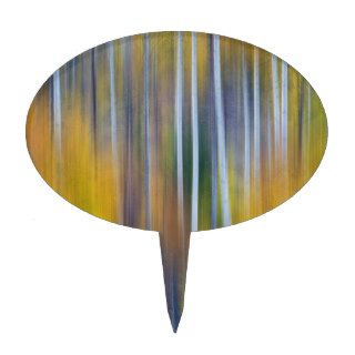 Surreal Colorful Aspen Tree Magic Abstract Cake Toppers