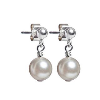 single pearl drop earrings by vivien j